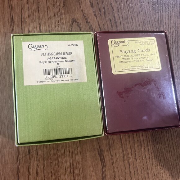 lot of 2 x Vintage Caspari Double Decks of Playing Cards "FLOWERS And FRUIT - Picture 4 of 4